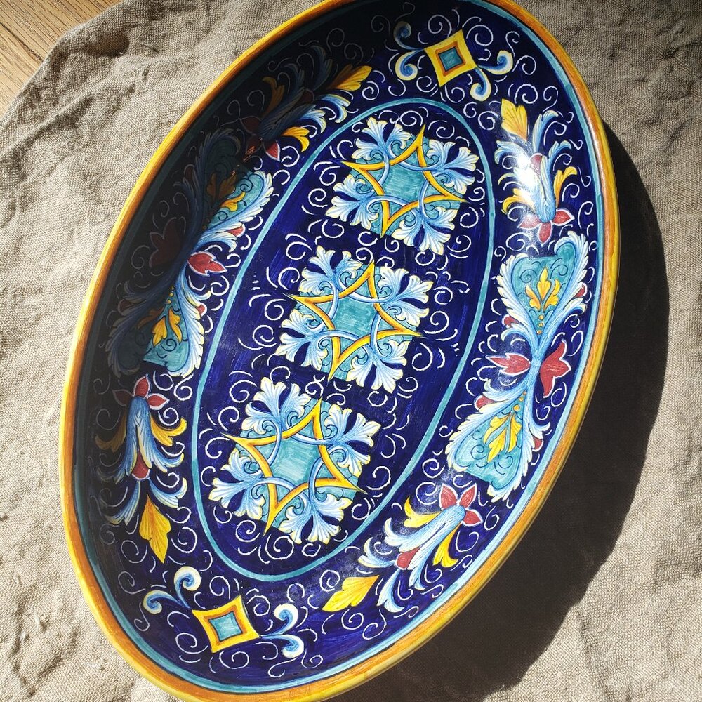 Fima Deruta Handmade in Italy Oval Platter